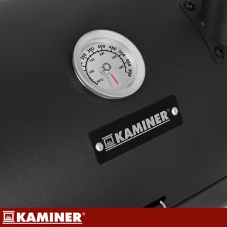 Kaminer Φορητή Ψησταριά Κάρβουνου με Καπάκι, Θερμόμετρο, 2 Σχάρες κ...