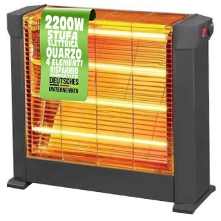 BAKAJI Ισχυρή Ηλεκτρική Θερμάστρα Χαλαζία 2200W KS-2760 με 4 Στοιχε...
