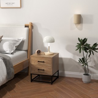 HOMCOM Σετ από 2 Κομοδίνα με 2 Συρτάρια Βιομηχανικού Στυλ από Ξύλο... HOMCOM Σετ από 2 Κομοδίνα με 2 Συρτάρια Βιομηχανικού Στυλ από Ξύλο...