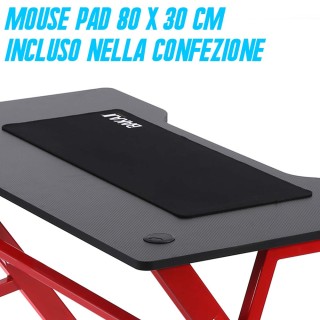 BAKAJI Γραφείο Gaming για Υπολογιστή από Μέταλλο και Ξύλο MDF με Mo...