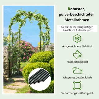 Costway Μεταλλική Μαύρη Αψίδα Κήπου με 4 Πασσάλους για Αναρριχώμενα...