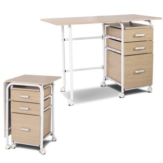 Costway Πτυσσόμενο Γραφείο Υπολογιστή με Σταθερή Μεταλλική Κατασκευ...