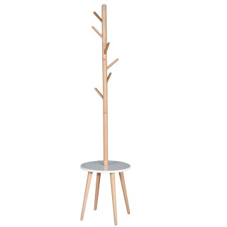 BAKAJI Ξύλινη Κρεμάστρα Επαγγελματική με 6 Γάντζους και Βάση Τραπεζ...