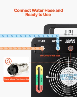 VEVOR Βιομηχανικός Ψύκτης Νερού 1600W με Συμπιεστή, Μέγ. Ροή 16 L/m...