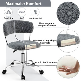 Costway Καρέκλα γραφείου από τεχνητή γούνα με ρυθμιζόμενο σε ύψος ε... Costway Καρέκλα γραφείου από τεχνητή γούνα με ρυθμιζόμενο σε ύψος ε...