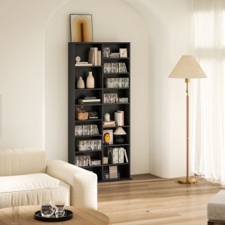 HOMCOM Ράφι CD με 14 Ρυθμιζόμενα Ράφια, Χωρητικότητα 640 CD/360 DVD...