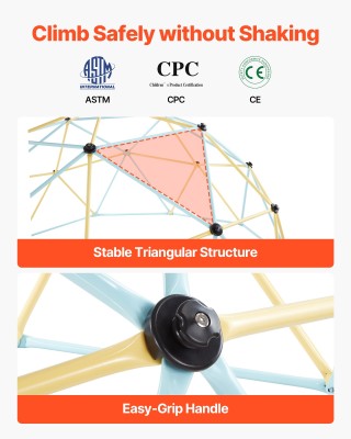 VEVOR 10FT Γεωμετρικός Οικογενειακός Αναρριχητικός Θόλος Παιδική Γυ... VEVOR 10FT Γεωμετρικός Οικογενειακός Αναρριχητικός Θόλος Παιδική Γυ...