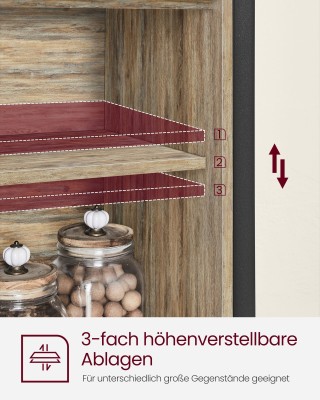 VASAGLE Μπουφές με Συρόμενες Πόρτες, Ρυθμιζόμενα Ράφια, Τυρκουάζ/Κα... VASAGLE Μπουφές με Συρόμενες Πόρτες, Ρυθμιζόμενα Ράφια, Τυρκουάζ/Κα...