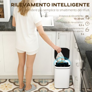 HOMCOM Κάδος Απορριμμάτων 13L με Αισθητήρα και Χώρο για Αποσμητικά,... HOMCOM Κάδος Απορριμμάτων 13L με Αισθητήρα και Χώρο για Αποσμητικά,...