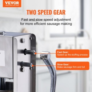 VEVOR Χειροκίνητη Μηχανή Λουκάνικων 7L Κάθετη Ανοξείδωτη 304 SDLSB... VEVOR Χειροκίνητη Μηχανή Λουκάνικων 7L Κάθετη Ανοξείδωτη 304 SDLSB...