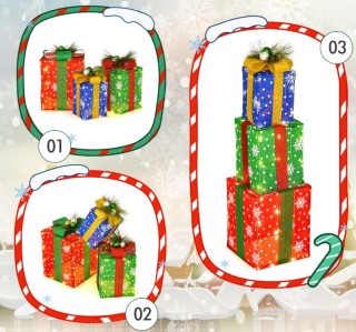 Σετ από 3 Φωτιζόμενα Αδιάβροχα Χριστουγεννιάτικα Κουτιά Δώρων με Φι... Σετ από 3 Φωτιζόμενα Αδιάβροχα Χριστουγεννιάτικα Κουτιά Δώρων με Φι...
