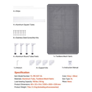 VEVOR Φορητό Αναβαθμισμένο Κρεβάτι για Μεγάλο Σκύλο με Πλέγμα Tesli... VEVOR Φορητό Αναβαθμισμένο Κρεβάτι για Μεγάλο Σκύλο με Πλέγμα Tesli...