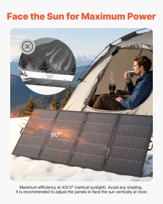 VEVOR 400W Πτυσσόμενο Ηλιακό Πάνελ N-Type 16BB, 24% Απόδοση, Αδιάβρ...