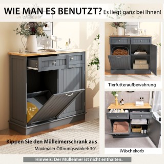 Costway Γκρι Κομότα 42L για Κάδο Απορριμμάτων με Μεγάλη Επιφάνεια Ε... Costway Γκρι Κομότα 42L για Κάδο Απορριμμάτων με Μεγάλη Επιφάνεια Ε...