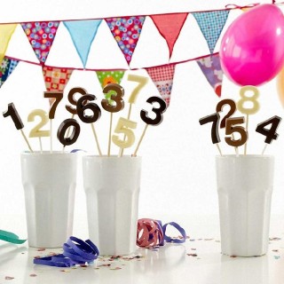 BAKAJI Καλούπι Σιλικόνης για Choco Cake Pops Σχήμα Αριθμών με Στικ ...