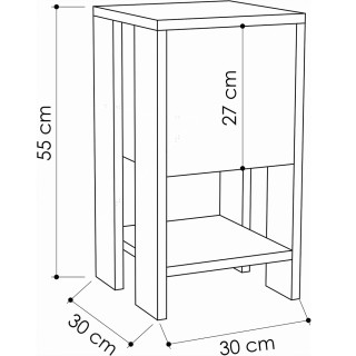 Shally Dogan Κομοδίνο Ντουλάπι με 2 Ράφια και Πόρτα Ανακλινόμενη Τα...