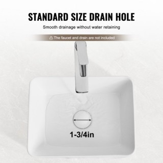 VEVOR Σύγχρονος Κεραμικός Νιπτήρας 16 x 12 για Μπάνιο, Λευκός Πάγκο... VEVOR Σύγχρονος Κεραμικός Νιπτήρας 16 x 12 για Μπάνιο, Λευκός Πάγκο...