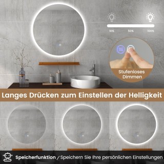 Costway Καθρέφτης Τοίχου με LED Φωτισμό και Ράφι για Μπάνιο BA8215DE