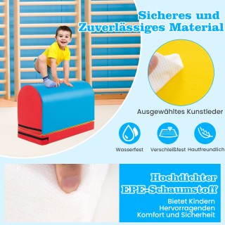 Costway Κουτί Άλματος με Αποσπώμενο Στρώμα Μπλε + Κόκκινο 60 x 90 x...