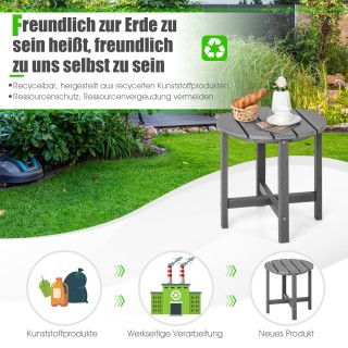 Costway  Μικρό Τραπεζάκι Κήπου από UV-ανθεκτικό Πλαστικό Γκρι 46 x ...