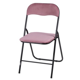 Galileo Πτυσσόμενη καρέκλα εξοικονόμησης χώρου σε ροζ βελούδο 435x4...
