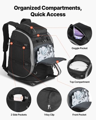 VEVOR Σακίδιο Μεταφοράς Μπότες Σκι 65L με Δυνατότητα Μεταφοράς Χιον... VEVOR Σακίδιο Μεταφοράς Μπότες Σκι 65L με Δυνατότητα Μεταφοράς Χιον...