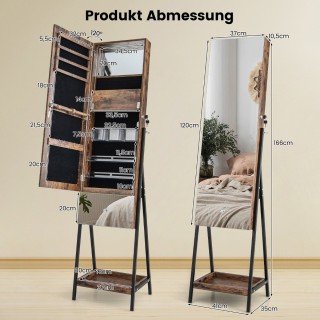 Costway Ελεύθερη Κοσμηματοθήκη με Καθρέφτη και LED Φωτισμό - Μεγάλ... Costway Ελεύθερη Κοσμηματοθήκη με Καθρέφτη και LED Φωτισμό - Μεγάλ...