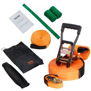 VEVOR  Σετ Σλάκλαϊν 60 ft με Γραμμή Εκπαίδευσης, Προστατευτικά Δέντ...