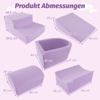 Costway Πέντε Μεγάλα Αφρώδη Τουβλάκια με Μπάλα για Παιχνίδι και Σκα...