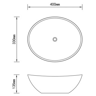 vidaXL Νιπτήρας Οβάλ Σχήματος, Ματ Σκούρο Γκρι, 40x33 εκ., Κεραμικό...