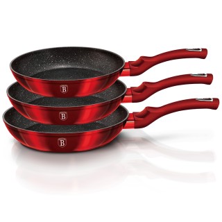 Berlinger Haus Σετ τηγανια 3 τεμ από Αλουμίνιο, Metallic Line Burgu...
