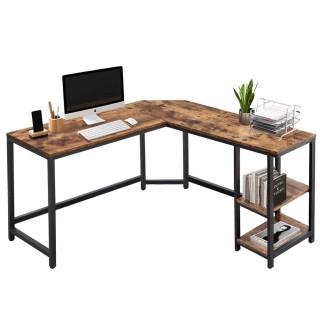 Γραφείο Υπολογιστή Γωνιακό σε σχήμα L 138 x 76 x 50 cm Μαύρο/ Καφέ... Γραφείο Υπολογιστή Γωνιακό σε σχήμα L 138 x 76 x 50 cm Μαύρο/ Καφέ...