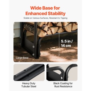 VEVOR Ανθεκτική Μεταλλική Ξυλοθήκη με Αδιάβροχο Κάλυμμα 2.57μ - 299...