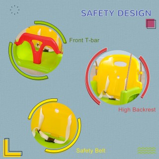 Outsunny 9-36 Μηνών PP και PE Baby Swing με ρυθμιζόμενο σχοινί και ...