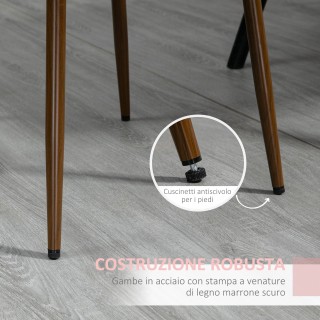 Καρέκλες Κουζίνας HOMCOM Επενδυμένες, Σετ 4 σε πολυεστέρα και ατσάλ...