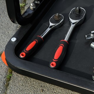 Σκαμπό εργαστηρίου με επένδυση HOMCOM με ρόδες και δίσκο εργαλείων ... Σκαμπό εργαστηρίου με επένδυση HOMCOM με ρόδες και δίσκο εργαλείων ...