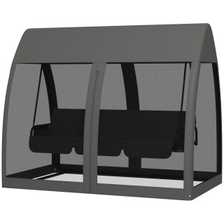 Outsunny Garden Swing 2 σε 1 Μετατρέψιμο σε κρεβάτι με μαξιλάρια κα...