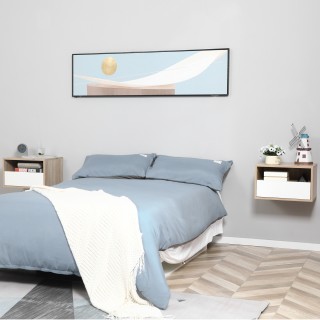 HOMCOM Σετ 2 Κρεμαστά Κομοδίνα με Συρτάρι και Ράφι 45x35x27,5cm - Λ...