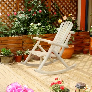 Outsunny Garden κουνιστή πολυθρόνα Adirondack Style σε ξύλο 66x96x9...