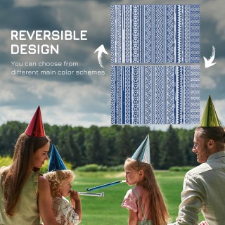 Χαλί Outsunny Outdoor 182x274 cm Πτυσσόμενο και αναστρέψιμο, σε μπλ...