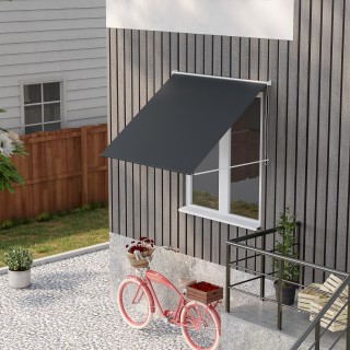 Outsunny τέντα με μπράτσα με χειροκίνητο άνοιγμα, κλίση και προστασ... Outsunny τέντα με μπράτσα με χειροκίνητο άνοιγμα, κλίση και προστασ...