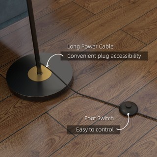 HOMCOM Μεταλλικό Φωτιστικό δαπέδου δέντρου με 3 γυάλινα αμπαζούρ, Ø...