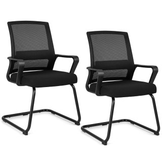 Costway Σετ 2 Καρεκλών Επισκεπτών με Υποστήριξη Οσφυϊκής Μοίρας & Κ...