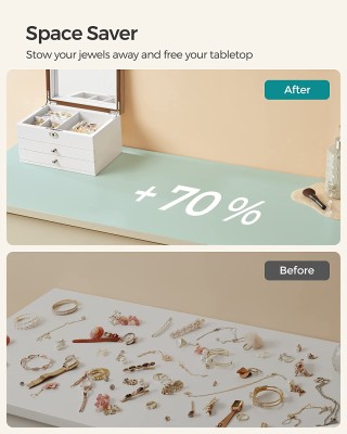 SONGMICS Ξύλινη Μπιζουτιέρα - Κοσμηματοθήκη 3 Επιπέδων με Κλειδαριά... SONGMICS Ξύλινη Μπιζουτιέρα - Κοσμηματοθήκη 3 Επιπέδων με Κλειδαριά...