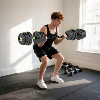 SPORTNOW Σετ Μπάρας με Βάρη 3 σε 1 με 16 Δίσκους και Αντιολισθητική... SPORTNOW Σετ Μπάρας με Βάρη 3 σε 1 με 16 Δίσκους και Αντιολισθητική...