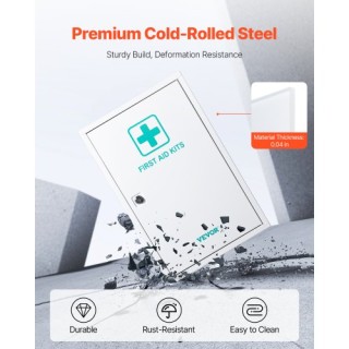 VEVOR Ντουλάπι Πρώτων Βοηθειών 3 Ραφιών 1000 Τεμαχίων Τοίχου Μεταλλ...