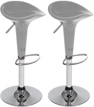 BAKAJI Σετ 2 Ρυθμιζόμενα Σκαμπό Κουζίνας από Ατσάλι και ABS Περιστ... BAKAJI Σετ 2 Ρυθμιζόμενα Σκαμπό Κουζίνας από Ατσάλι και ABS Περιστ...