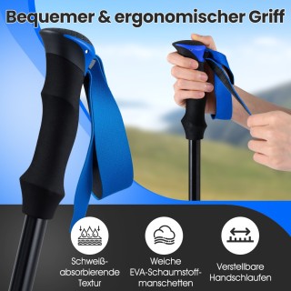 Costway Πτυσσόμενα Μπαστούνια Πεζοπορίας με Ταχεία Ασφάλιση για Ύψο...