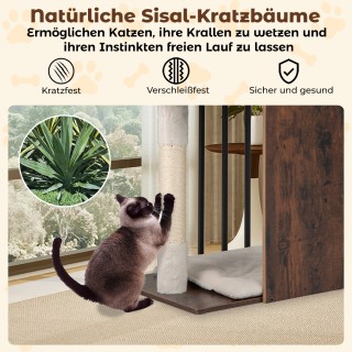 Costway Γατόδεντρο με Στύλους Ξυσίματος & 4 Πλατφόρμες & Μπάλες & Α...