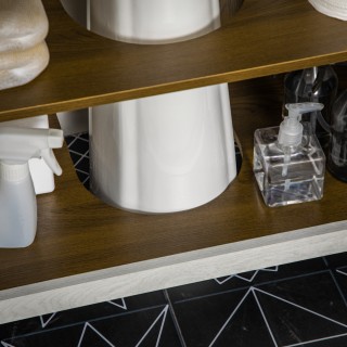 Kleankin Κινητό Ντουλάπι Μπάνιου Kleankin από Ξύλο με Ρυθμιζόμενο Ε... Kleankin Κινητό Ντουλάπι Μπάνιου Kleankin από Ξύλο με Ρυθμιζόμενο Ε...